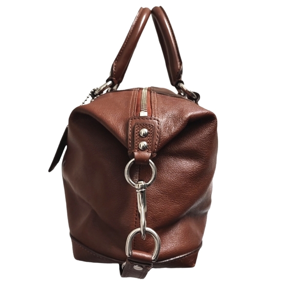 COACH Ashley Sabrina Pleated Convertible Satchel Duffle Bag Walnut F15445 - Picture 4 of 16